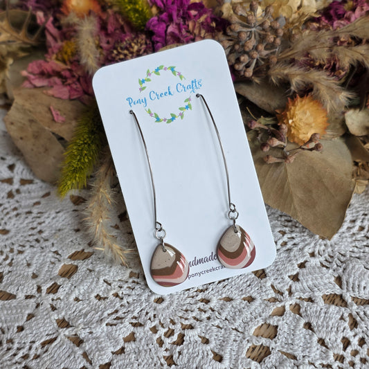 Earth tone teardrops with french hook findings
