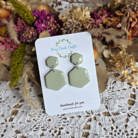 Soft mossy green hexagon shape