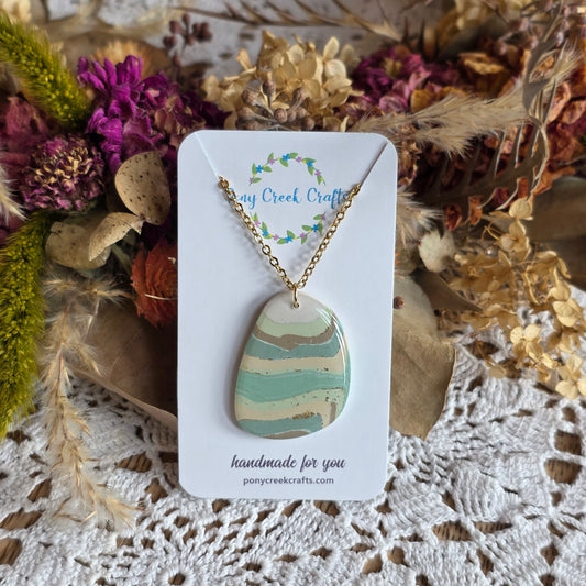 Faux agate necklace in earth tones