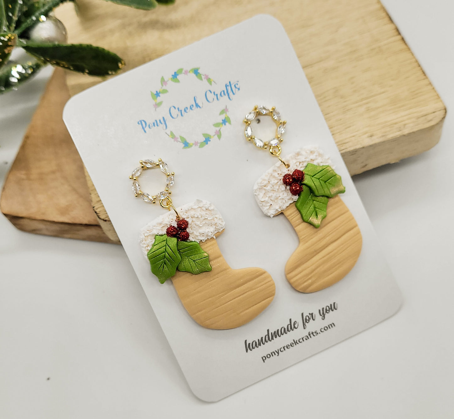 Country stocking earrings