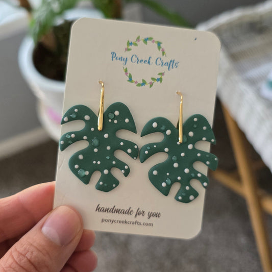 Spotted leaf earrings
